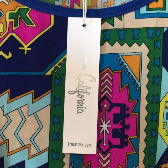 Trina Turk Aztec Print Silk Dress - Picture 2 of 4